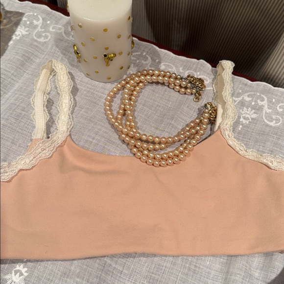 Top Secret Other - TOP SECRET LUXURY INTIMATE BRALETTE IN NUDE WITH LACE STRAPS IN CREAM SIZE SMALL